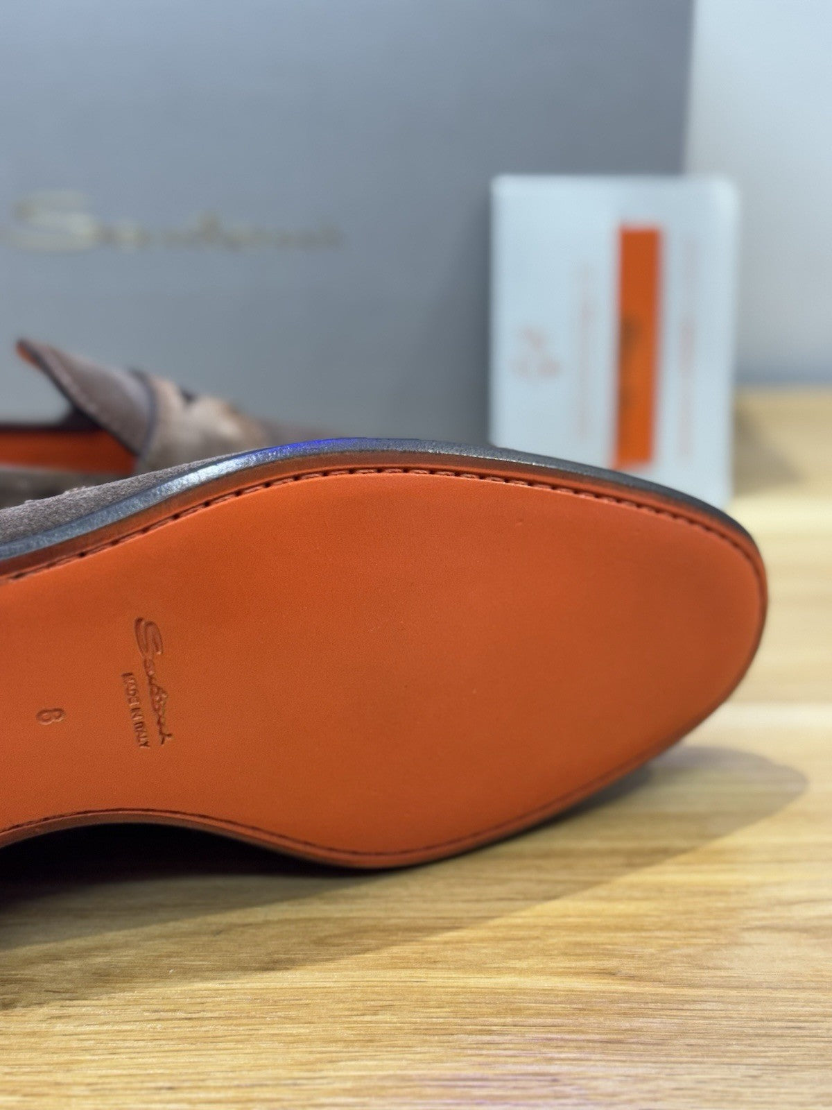 Santoni Mocassino Fondo Cuoio Suede Sabbia Luxury Santoni Uomo 42