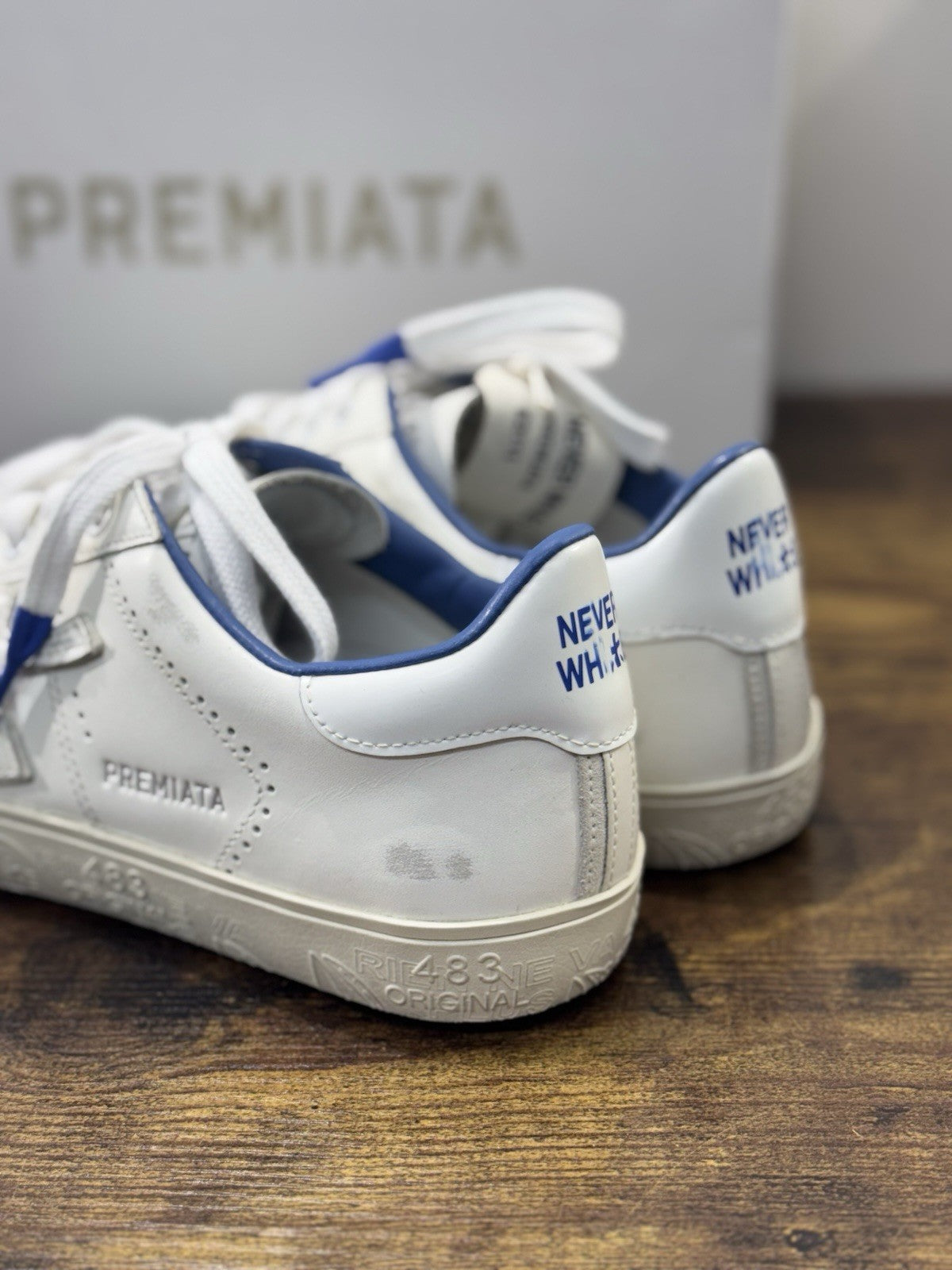 Premiata Steven Sneaker Pelle Bianca Casual Premiata Scarpa Uomo 45