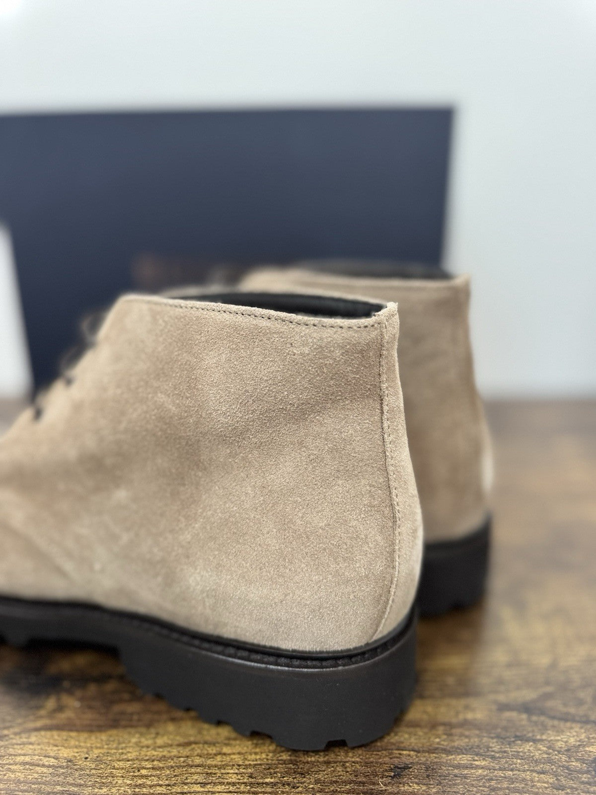 Boemos Polacchino Suede Beige 100% Made In Italy Casual Boot Uomo 44