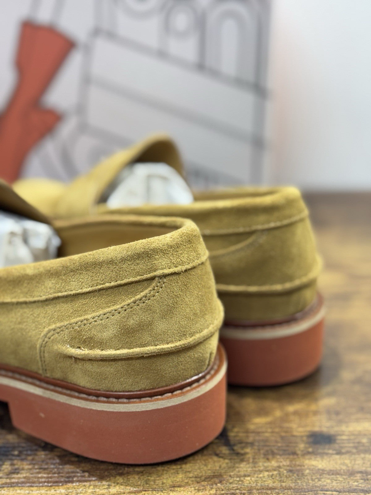 Il Mocassino Modello Weston Pelle Suede Sabbia  Fatto In Italia Uomo 42
