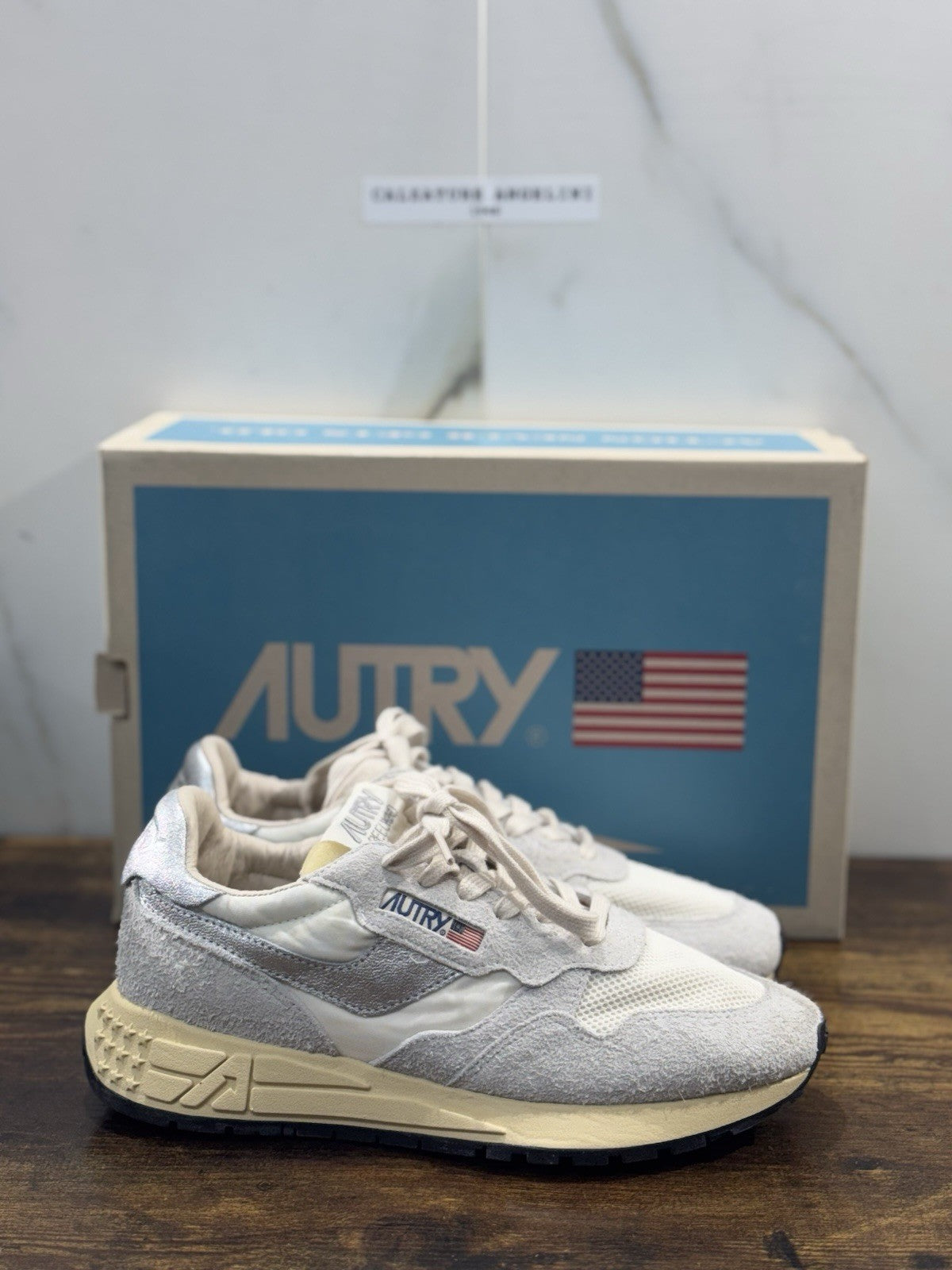 Autry Reelwind  Low Sneaker Suede White Silver    Casual Autry Donna 39