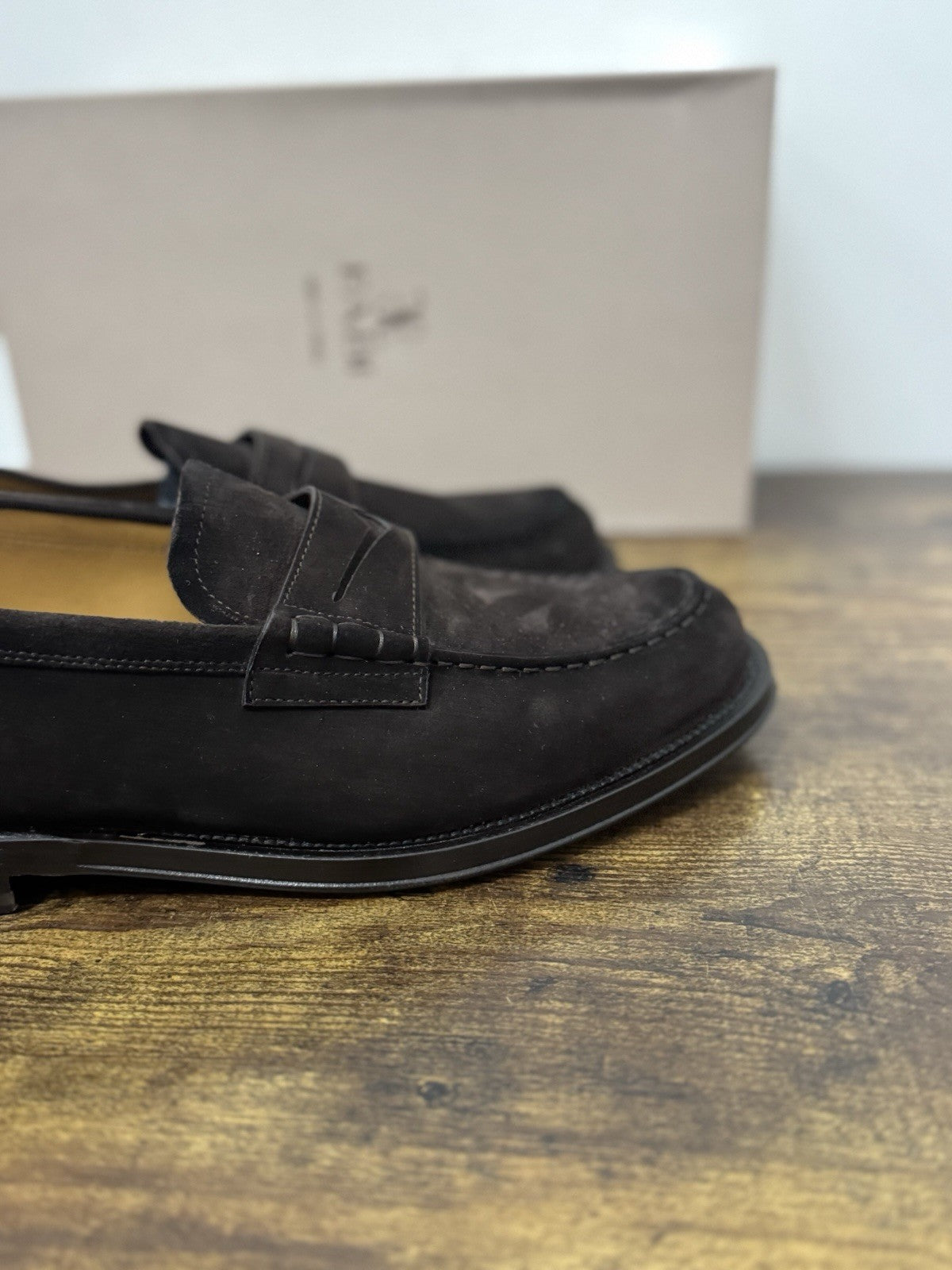 Fabi Mocassino Suede Testa Di Moro Fondo Cuoio Uomo 42