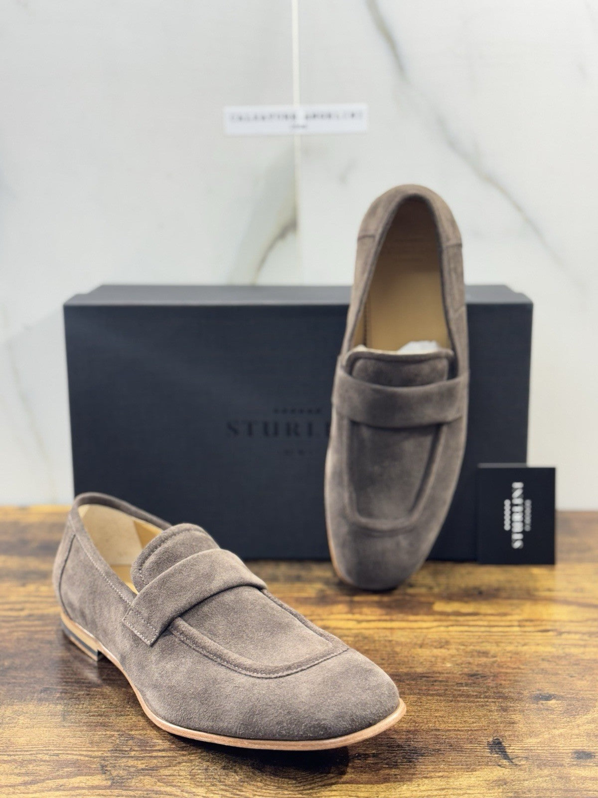 Sturlini Firenze Mocassino  Uomo Suede T Moro   Luxury Craftmanship Men 42.5