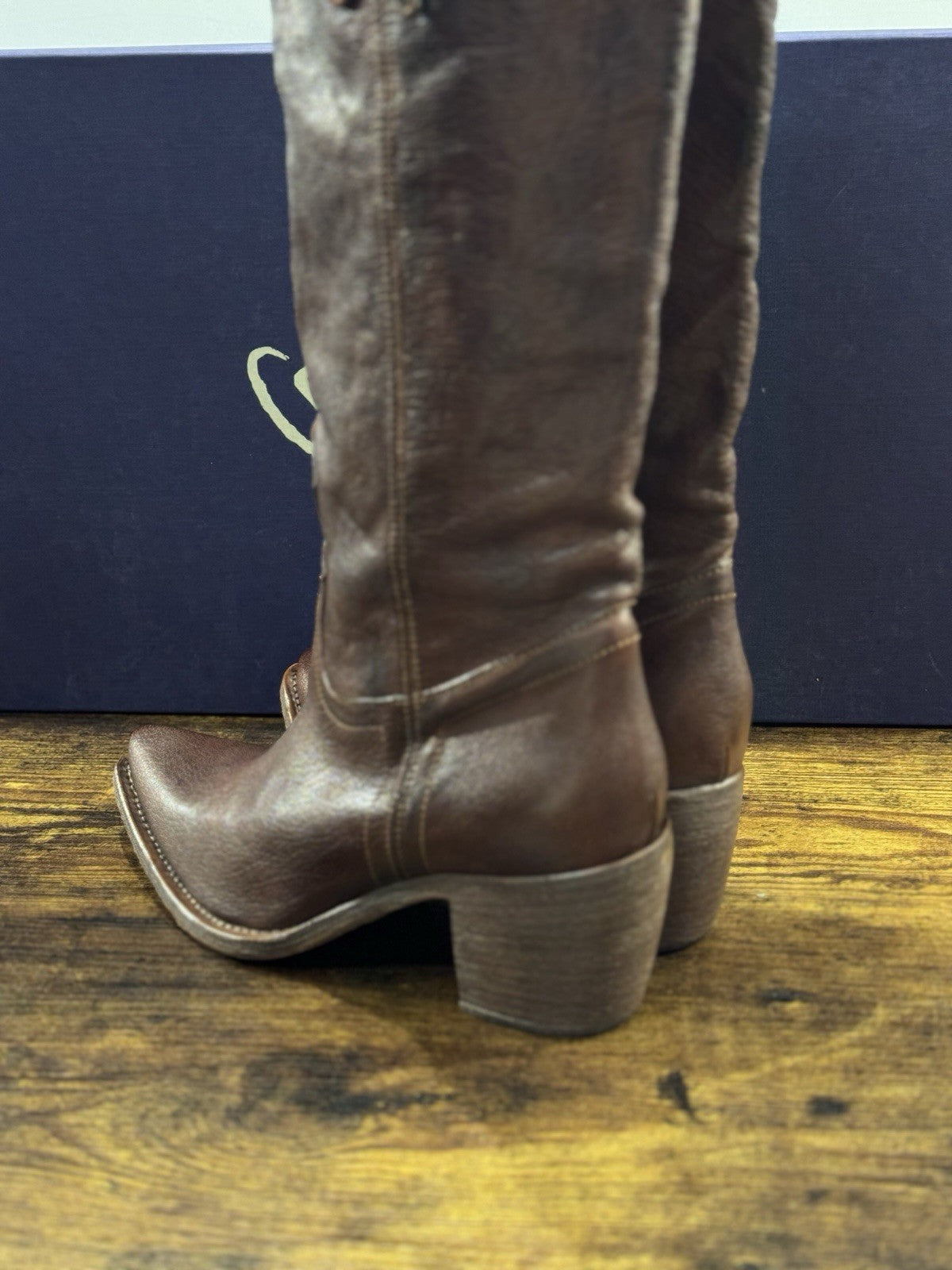Stivale Cesare Marinucci Texano  Fatto A Mano Pelle Brown  Made in Italy 37