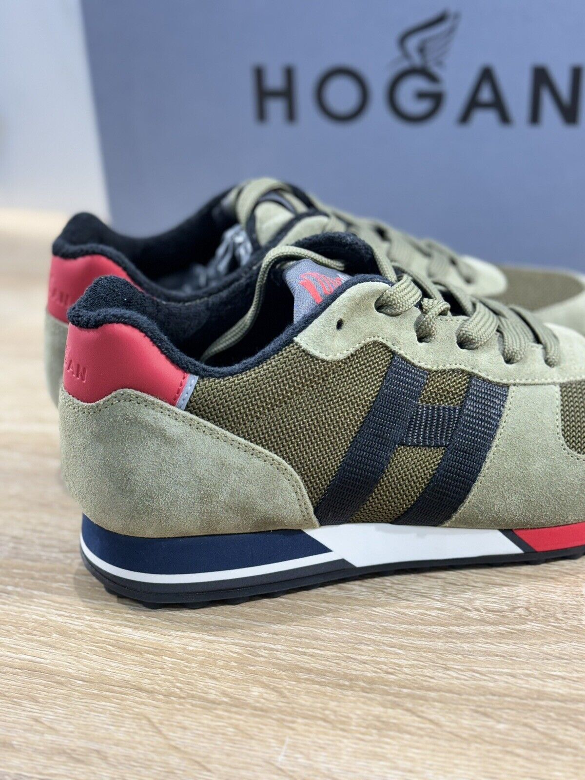 Hogan H383 sneaker uomo retro running Green  hogan luxury men shoes 39