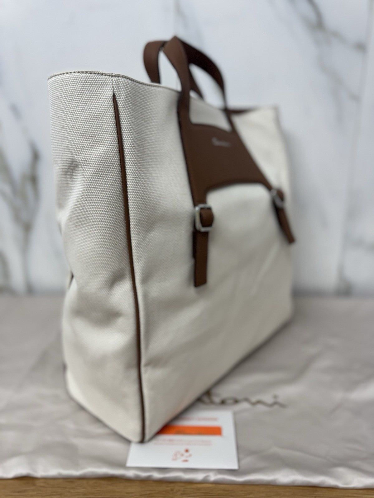 Santoni Borsa Shopping Unisex Pelle Cuoio Luxury Santoni Borsa Donna
