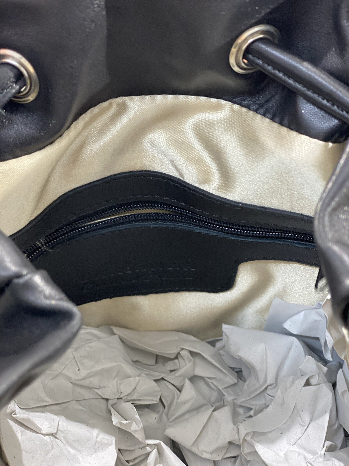 L’arianna Borsa donna in pelle nera secchiello made in italy pelle 