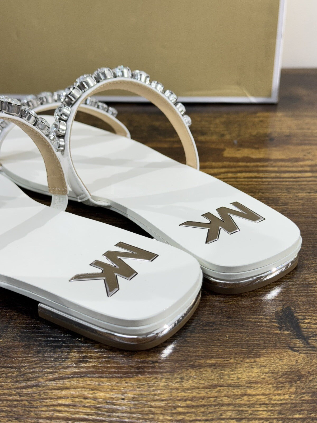 Michael Kors Jessa Flat Sandal Pelle Bianco  Casual Sandal 37