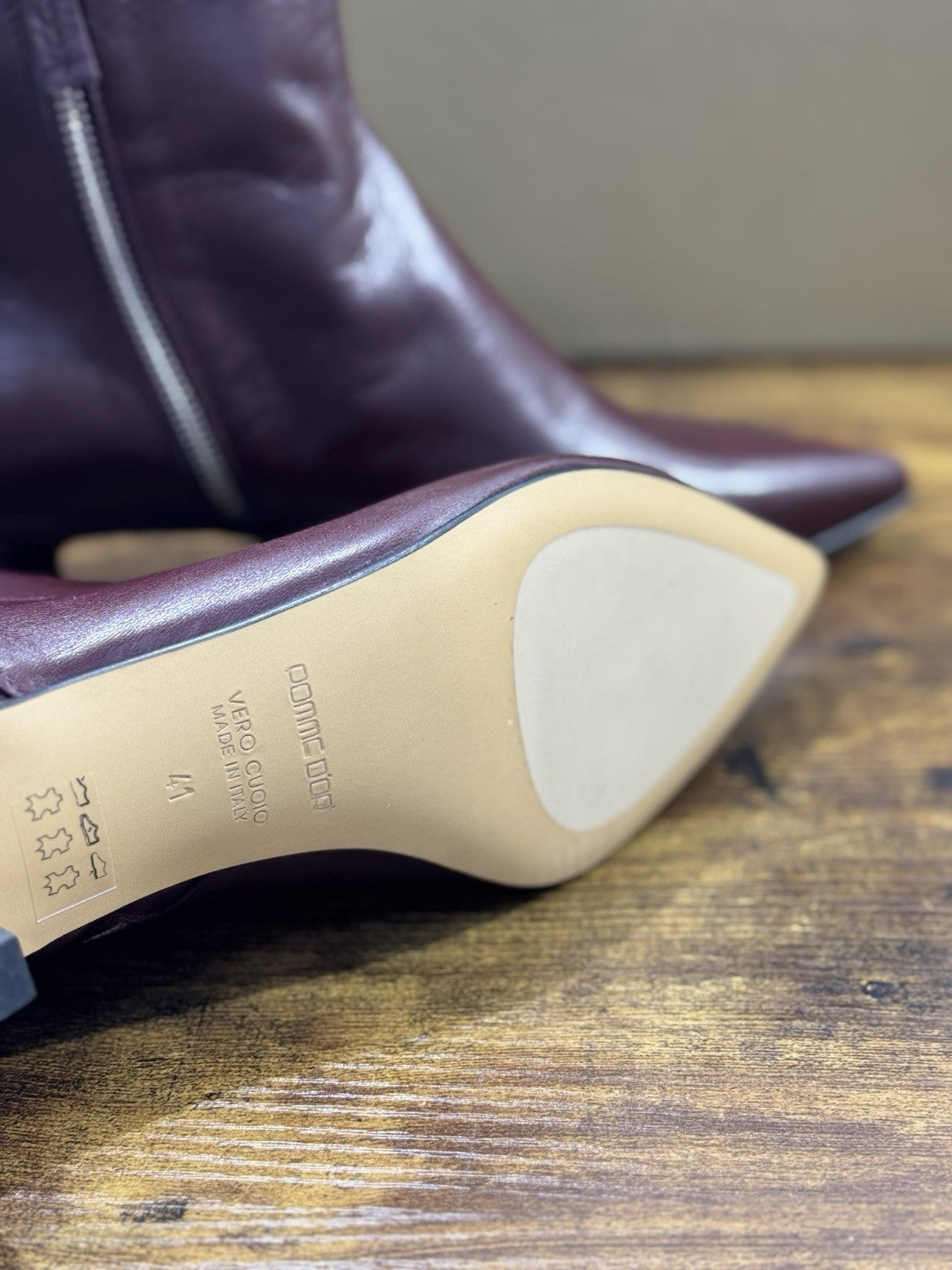 Pomme D’or Stivaletto   Pelle Bordo’     Casual Luxury Boot  Donna 41