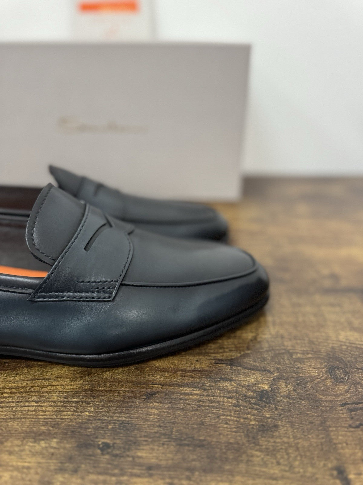 Santoni Mocassino Goodyear   Pelle Blu     Luxury Santoni Uomo 43