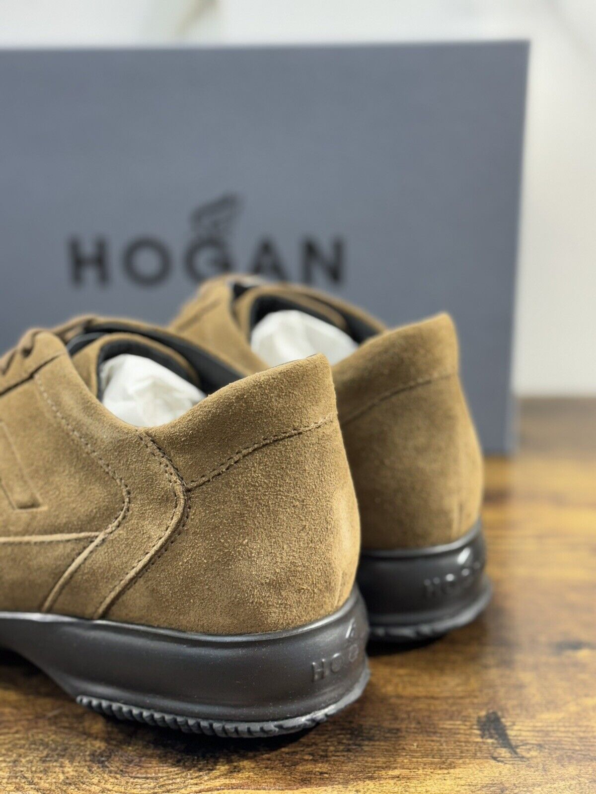 Hogan Interactive uomo suede Castoro    luxury casual hogan shoes 42