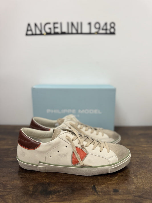 Philippe Model Paris Low Pelle Latte Orange      Casual Sneaker Uomo 44