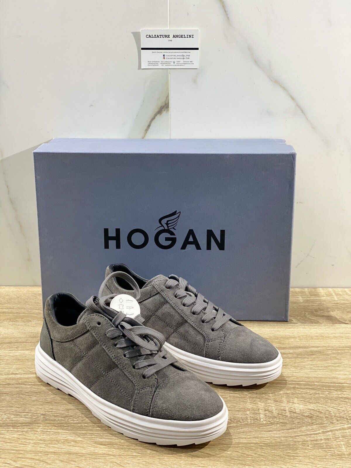 Hogan Scarpa Uomo H341 Sneaker In Suede Grigio Luxury Casual Shoes Hogan 39.5