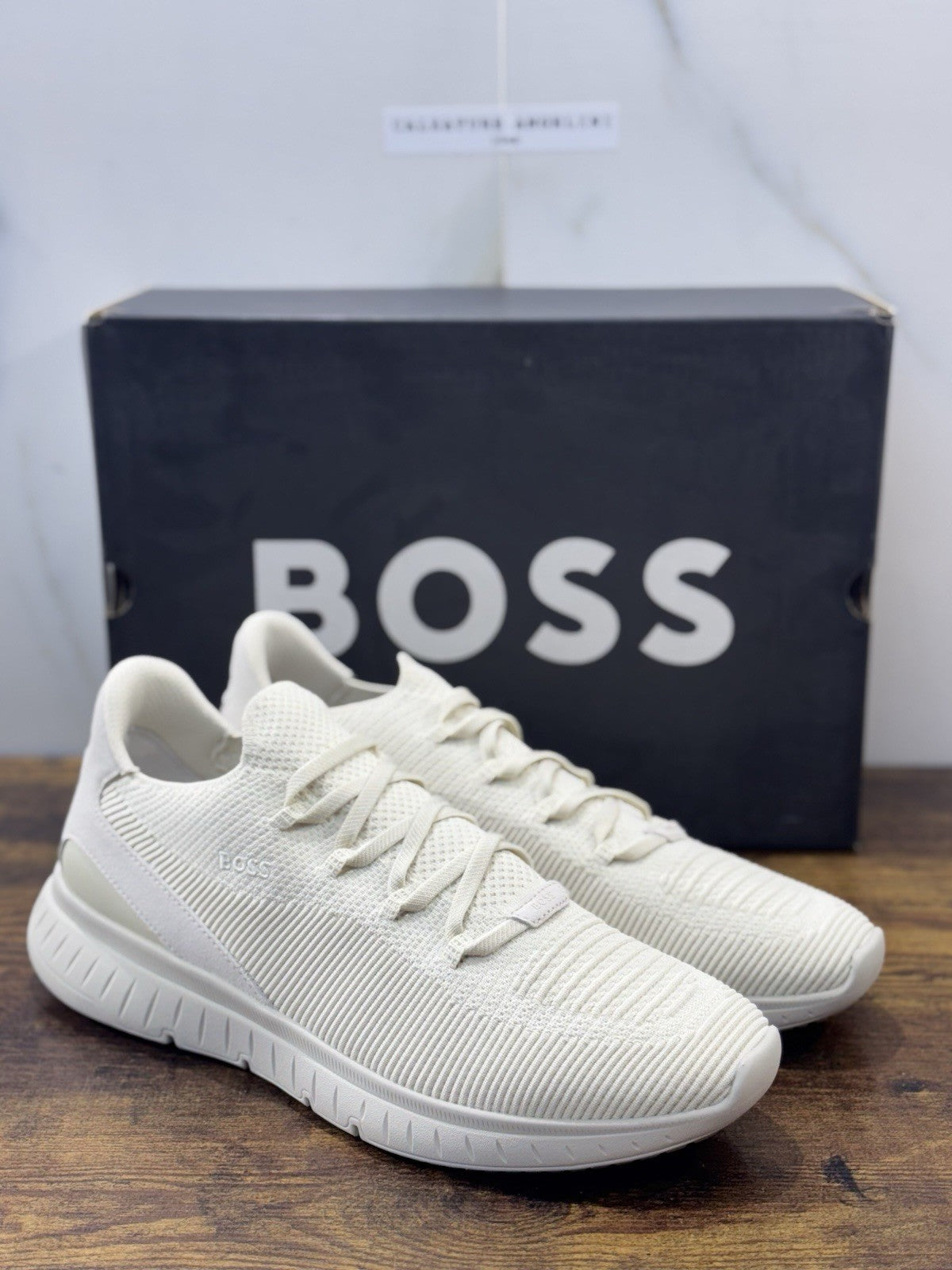 Boss Sneaker Knit Bianca  Casual Scarpa Uomo Boss 45