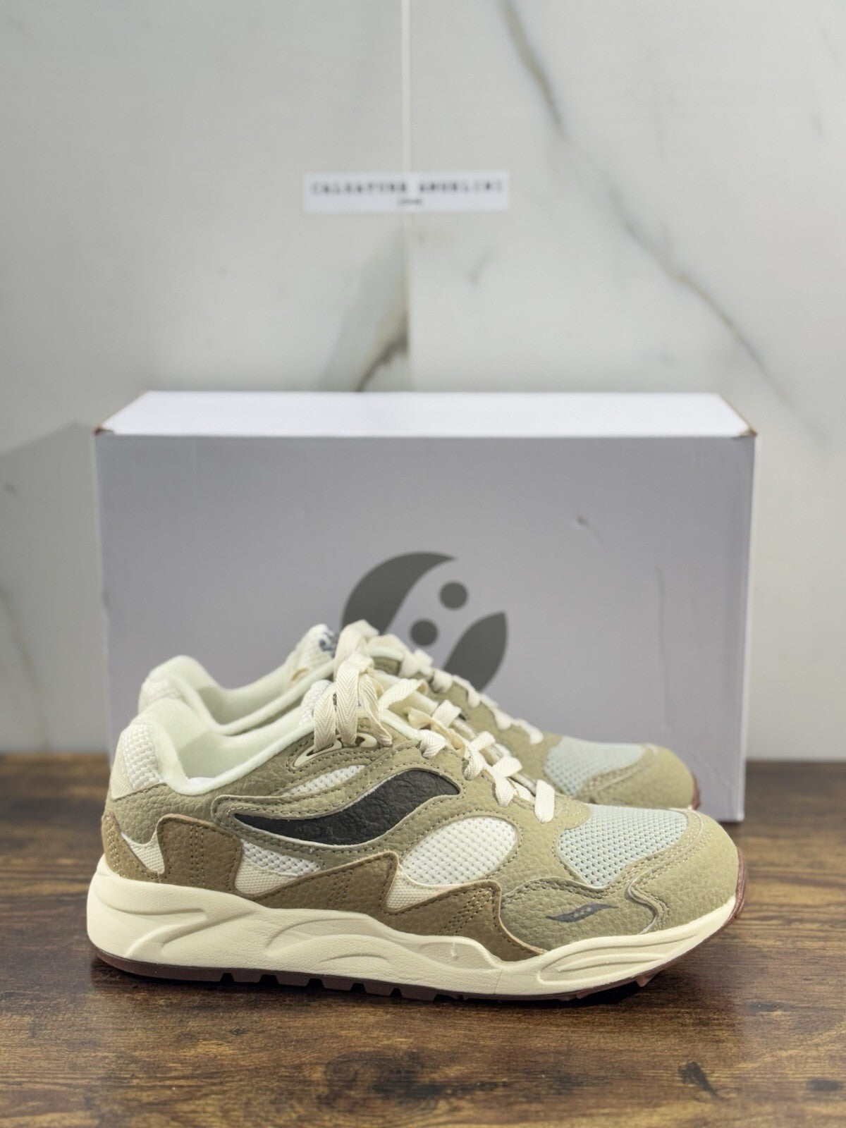 Saucony Grid Shadow 2 Sneaker Uomo Sand Pelle Casual Saucony 40.5