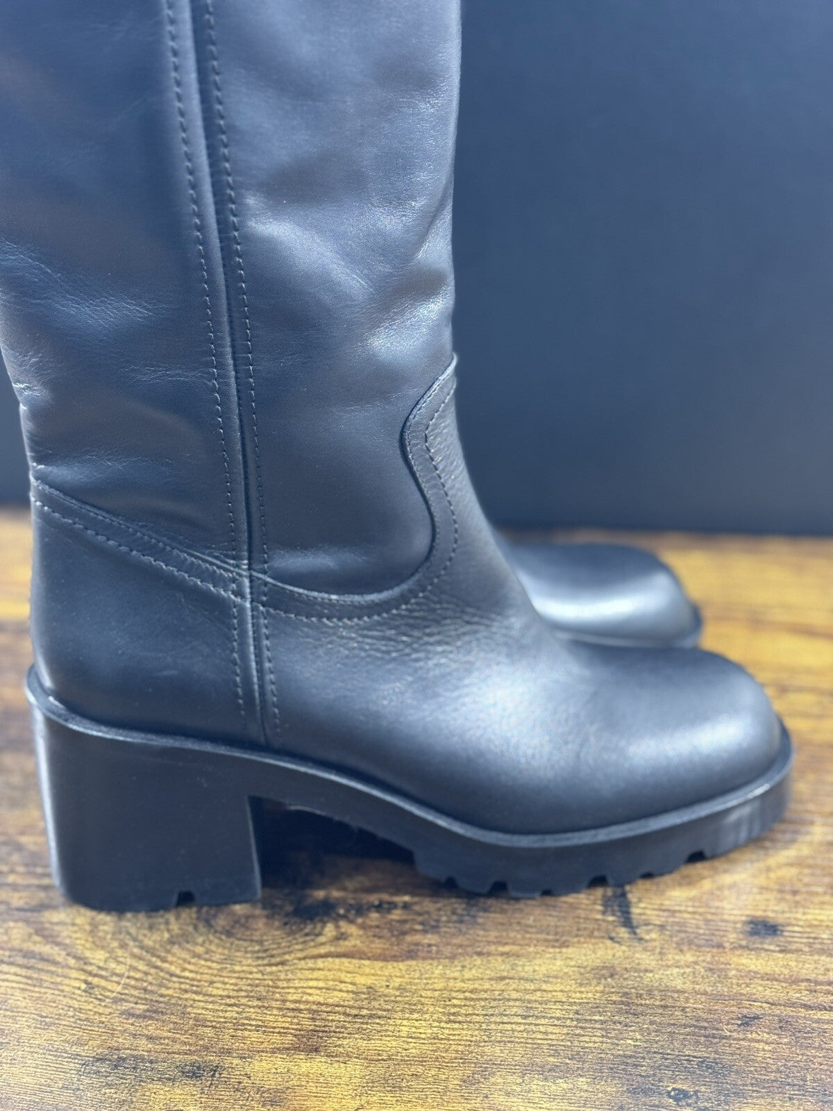 Strategia Stivale   Donna A5471  Pelle Nero Luxury Biker Boot Woman 38