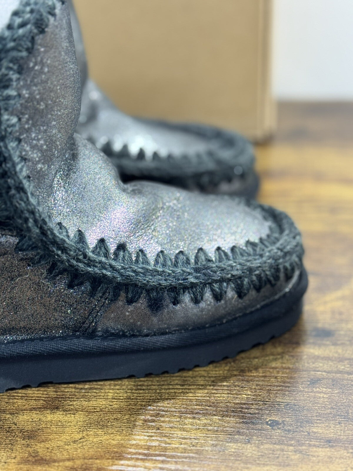 Mou Inner Wedge Nero Laminato Casual Mou Woman Boot 36