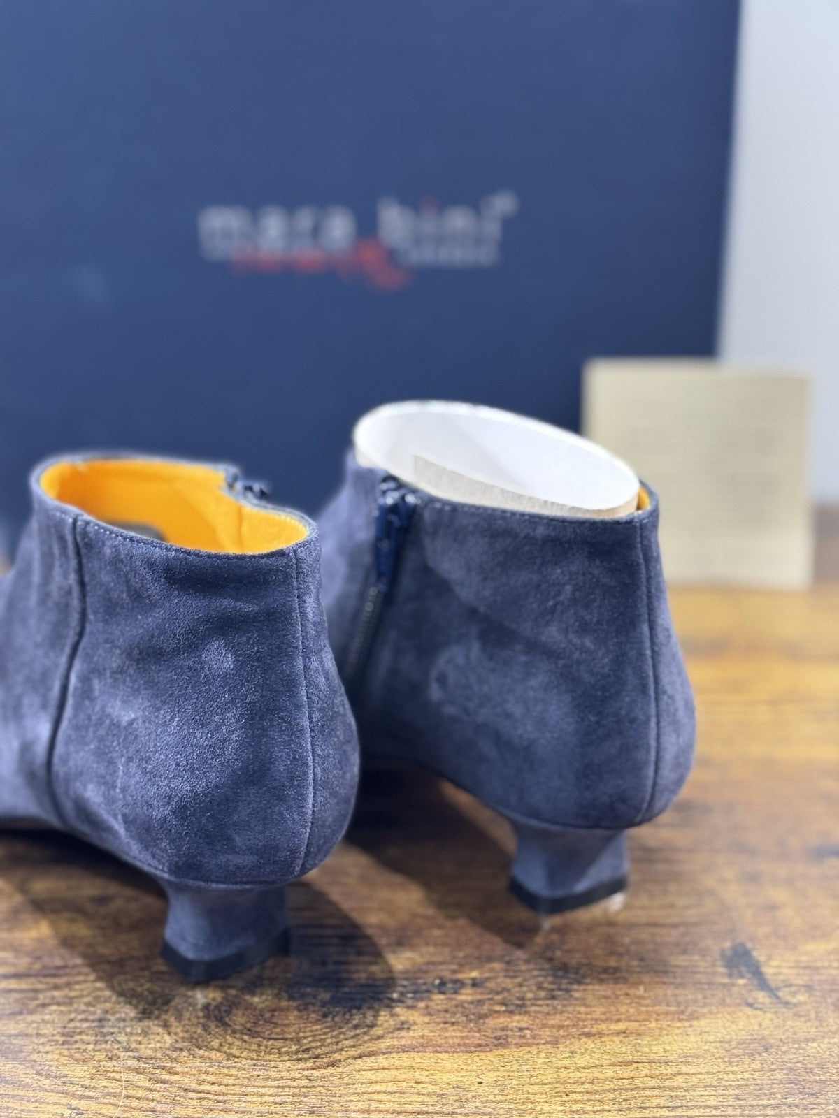 Mara Bini Stivaletto Donna Lavorazione A Sacchetto  Con Tacco Suede Blu 36