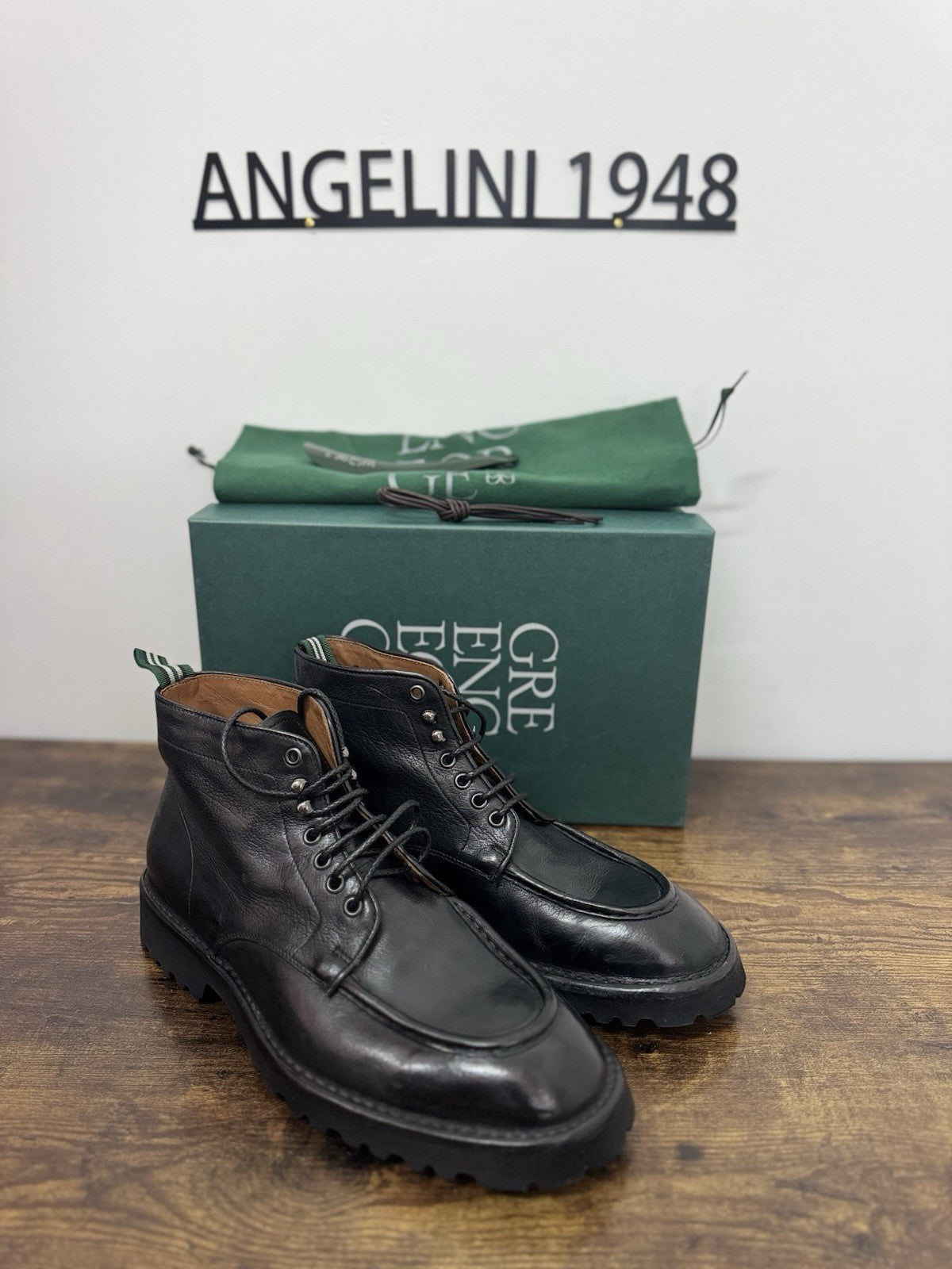 Green George Polacchino Pelle Nera Extra Light  Casual Boot Uomo 43