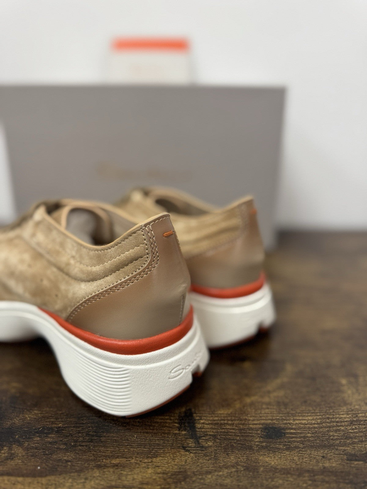 Santoni Sneaker Easy Bounce Suede Beige Casual Scarpa Santoni 38