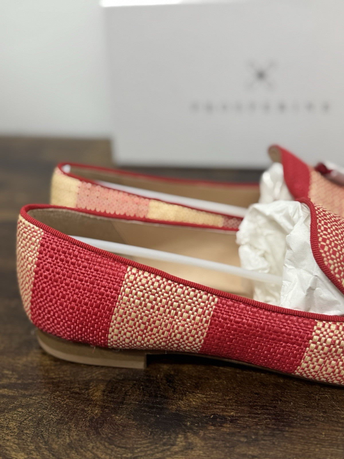 Prosperine Mocassino Nappine  Tessuto Rosso Beige  Casual Donna 40