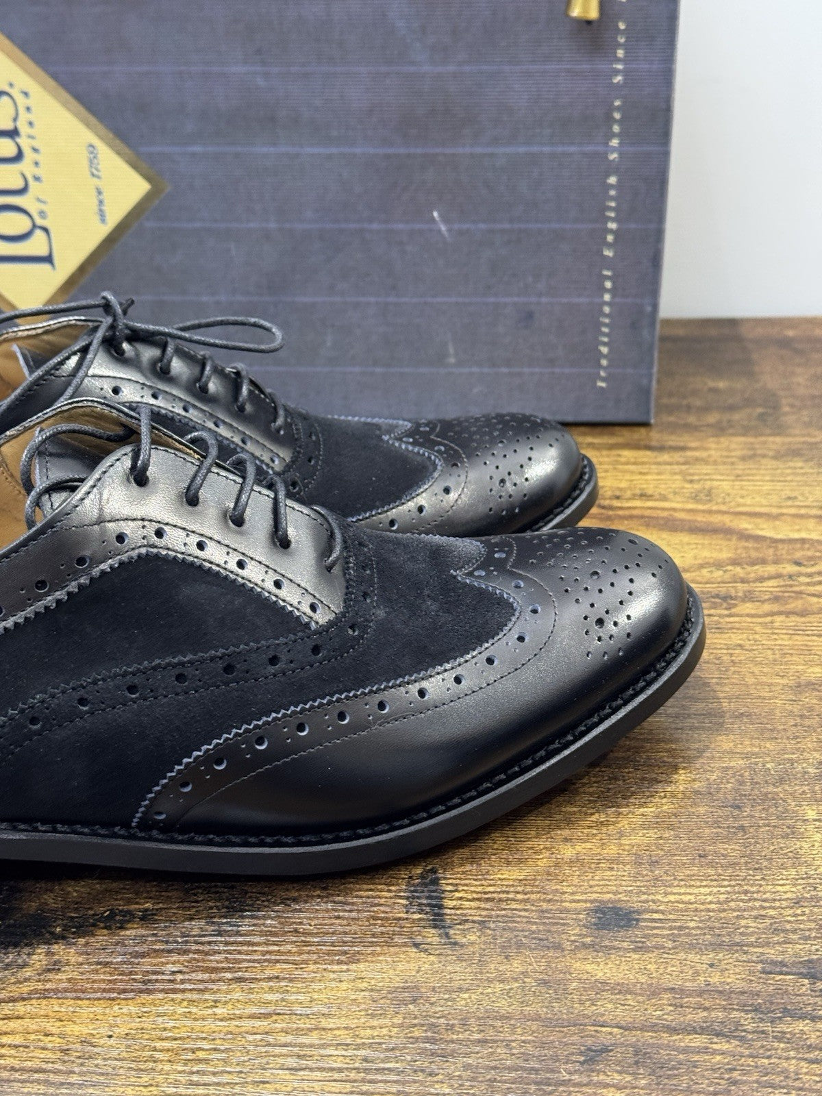 Lotus Of England Stringata Pelle Nera Luxury Goodyear Handmade Scarpa Donna 41
