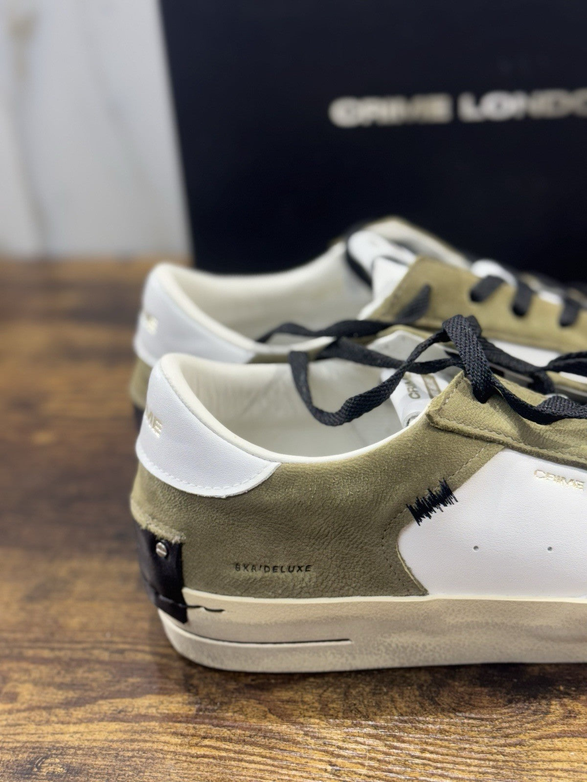 Crime London Sneaker SK8 Deluxe  Pelle  Verde Causal Uomo 43
