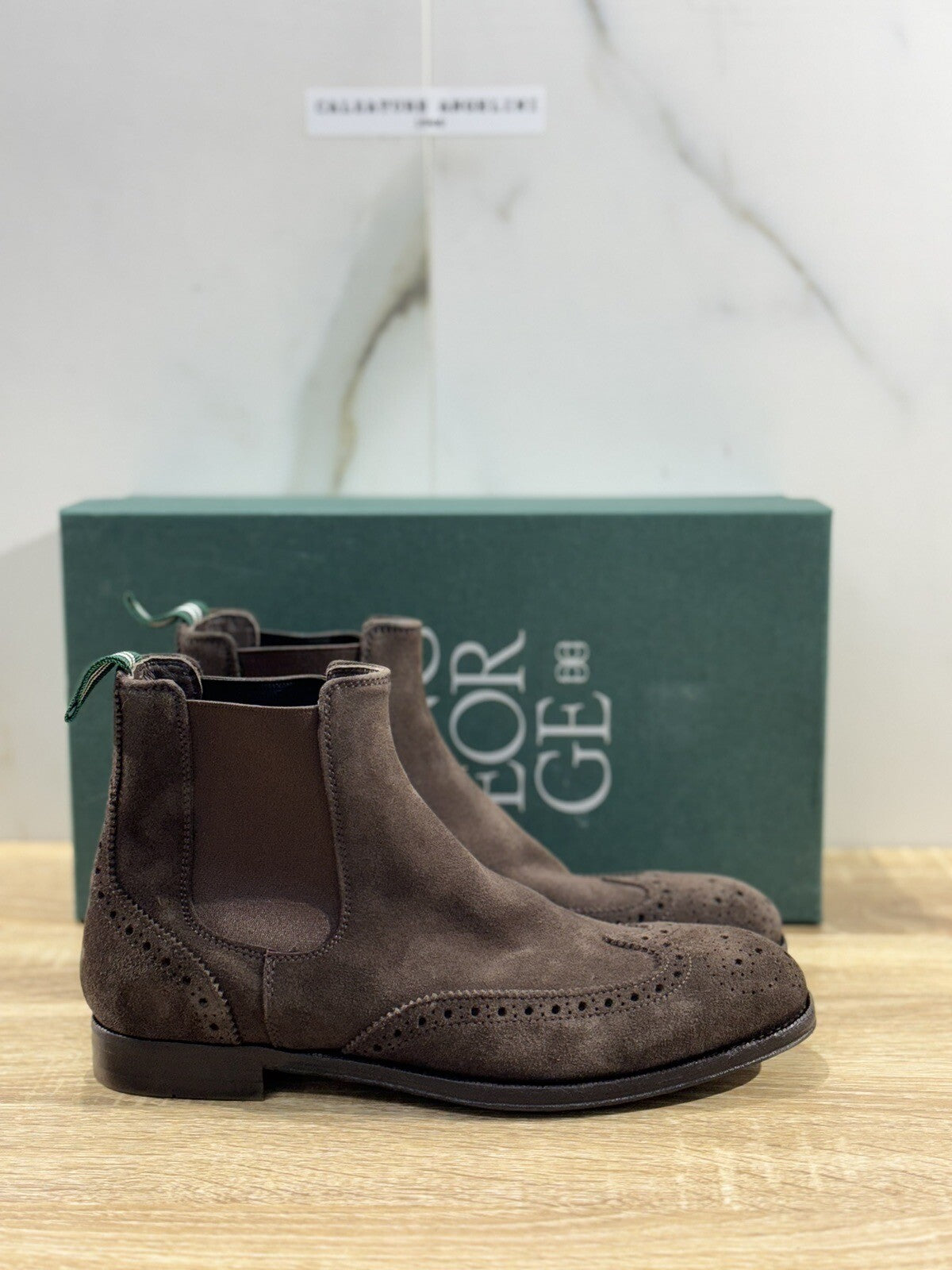 Green George Chelsea Boot  Donna  Suede  Marrone Luxury Handmade Boot 38.5