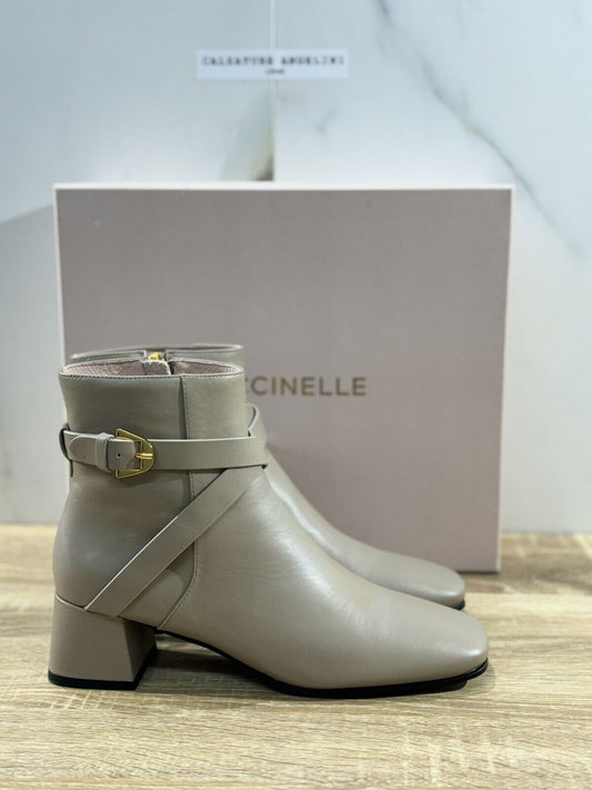 Coccinelle Stivaletto Donna Pelle  Taupe  Tacco Luxury Coccinelle Woman Boot 39