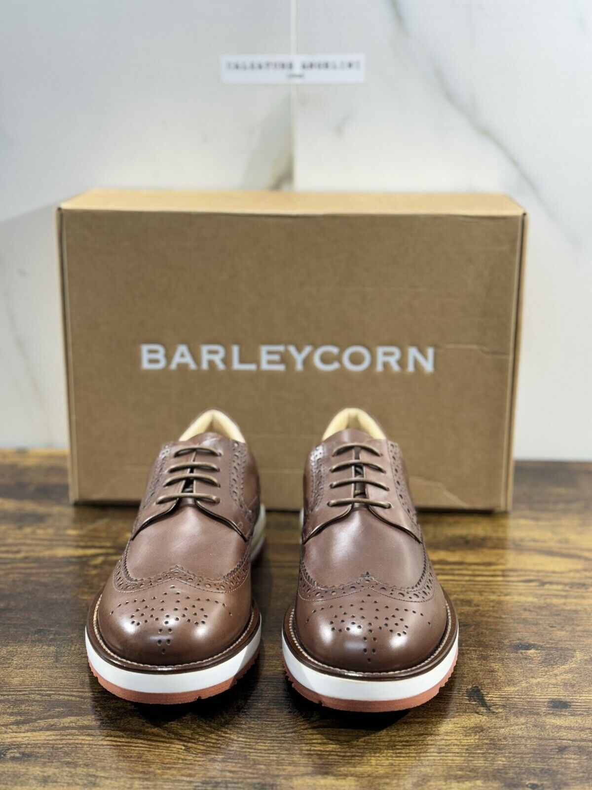 Barleycorn Air Brogue Uomo Pelle Brown  Extralight Casual Men Shoes 40