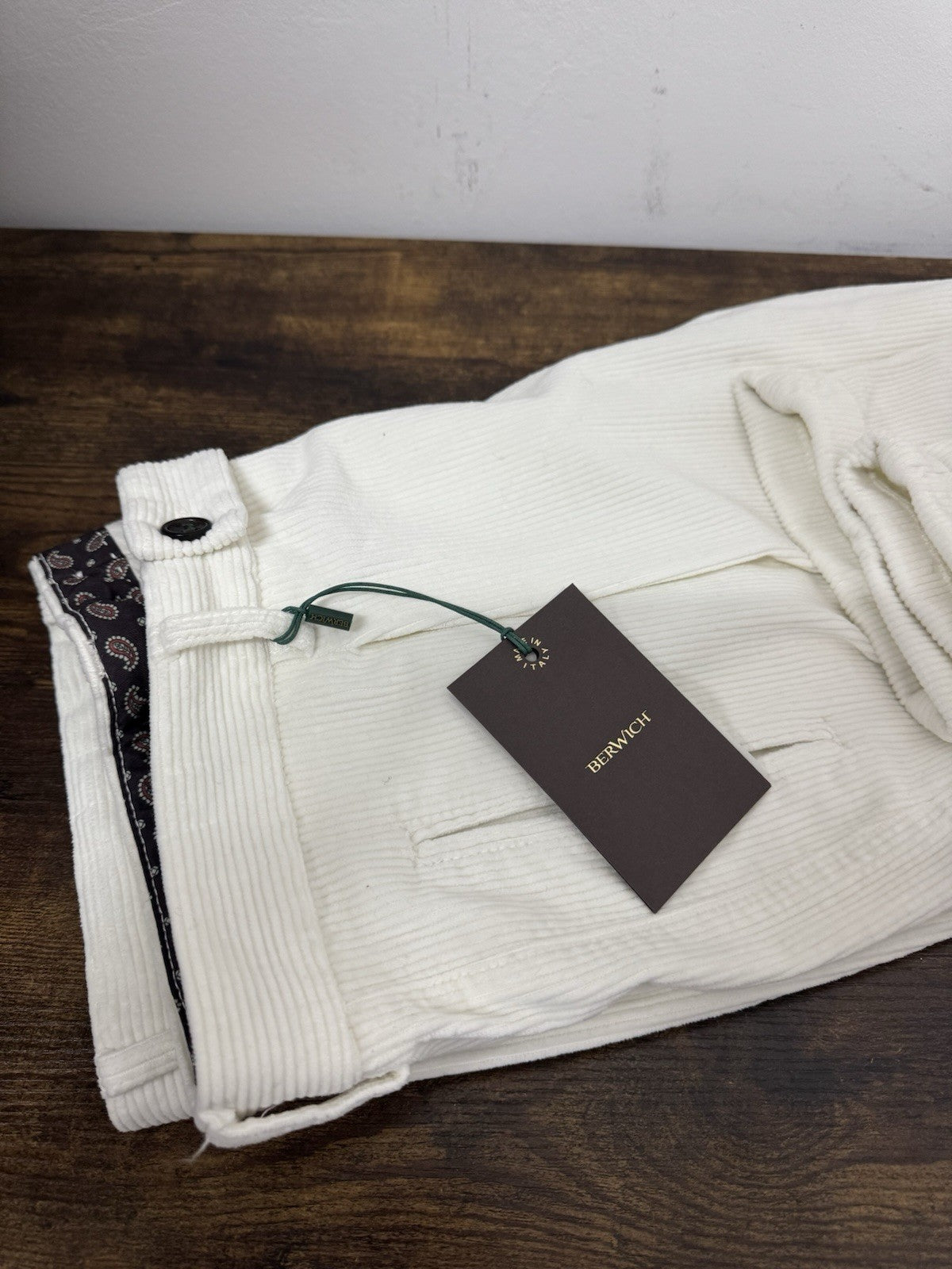 Berwich Pantalone Retro Velluto Bianco  Uomo 52
