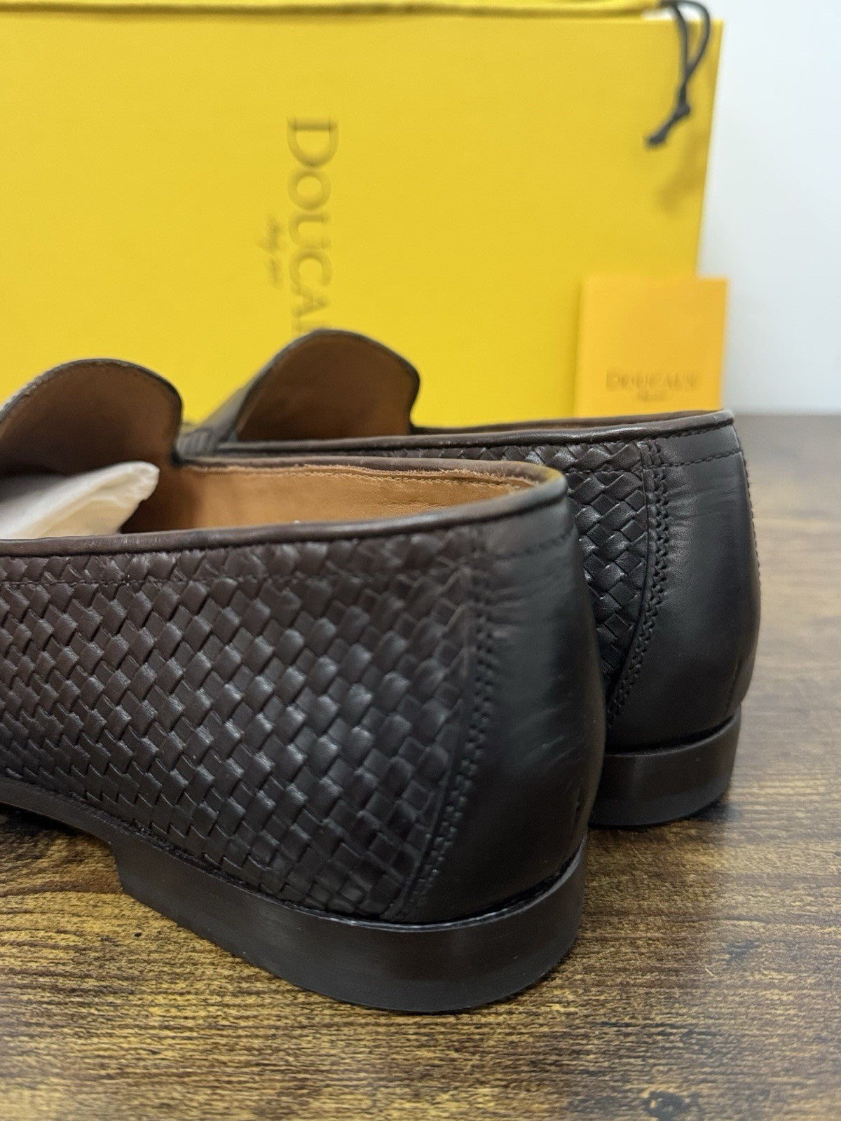 Doucal’s  Mocassino Pelle Intreccio Marrone    Casual Scarpa Uomo 40