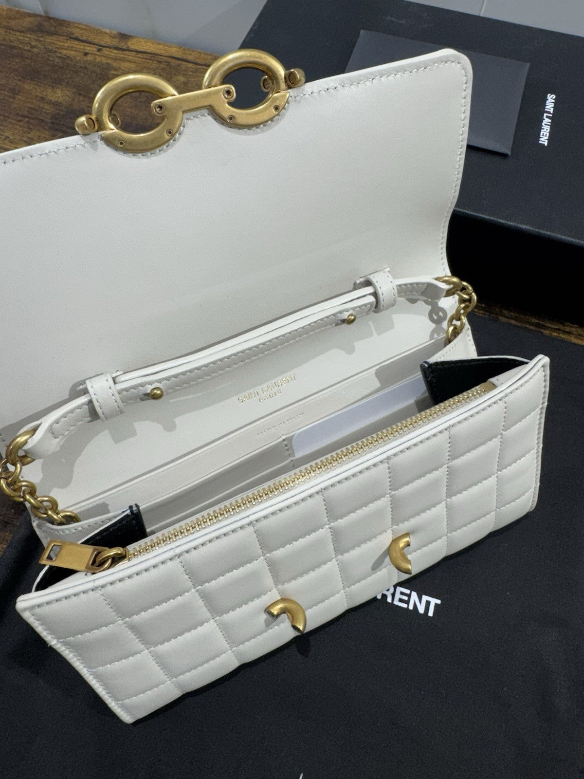 Saint Laurent Le Maillon Pelle Bianco Off Luxury Saint Laurent Bag Donna 