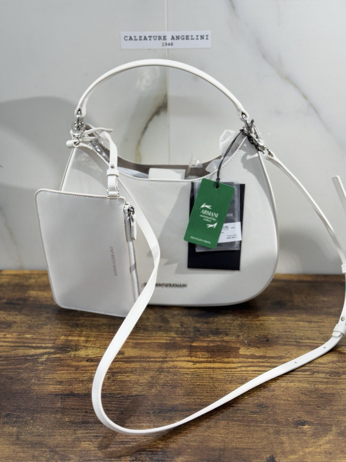 Emporio Armani Borsa Donna Hobo Shoulder Bag Bianca  Armani Woman Bag