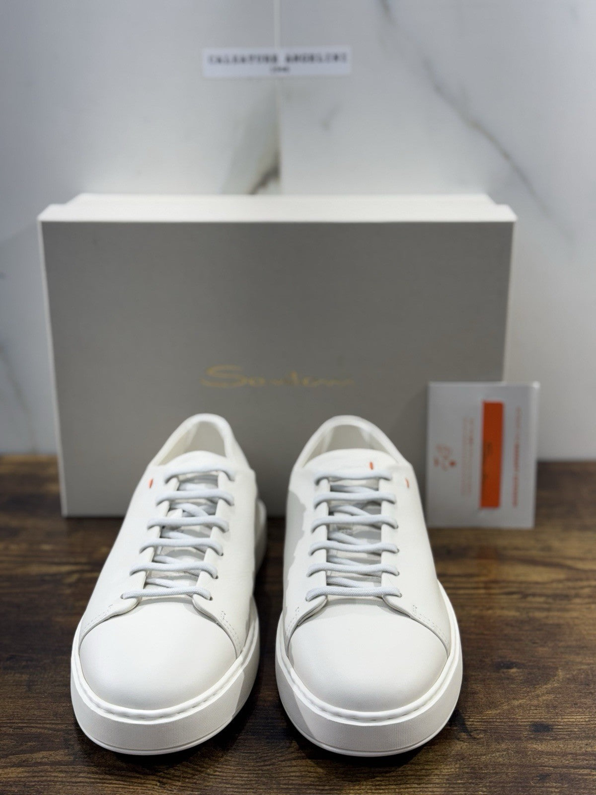 Santoni Sneaker Icon Pelle Bianca Luxury Santoni Scarpe Uomo 42