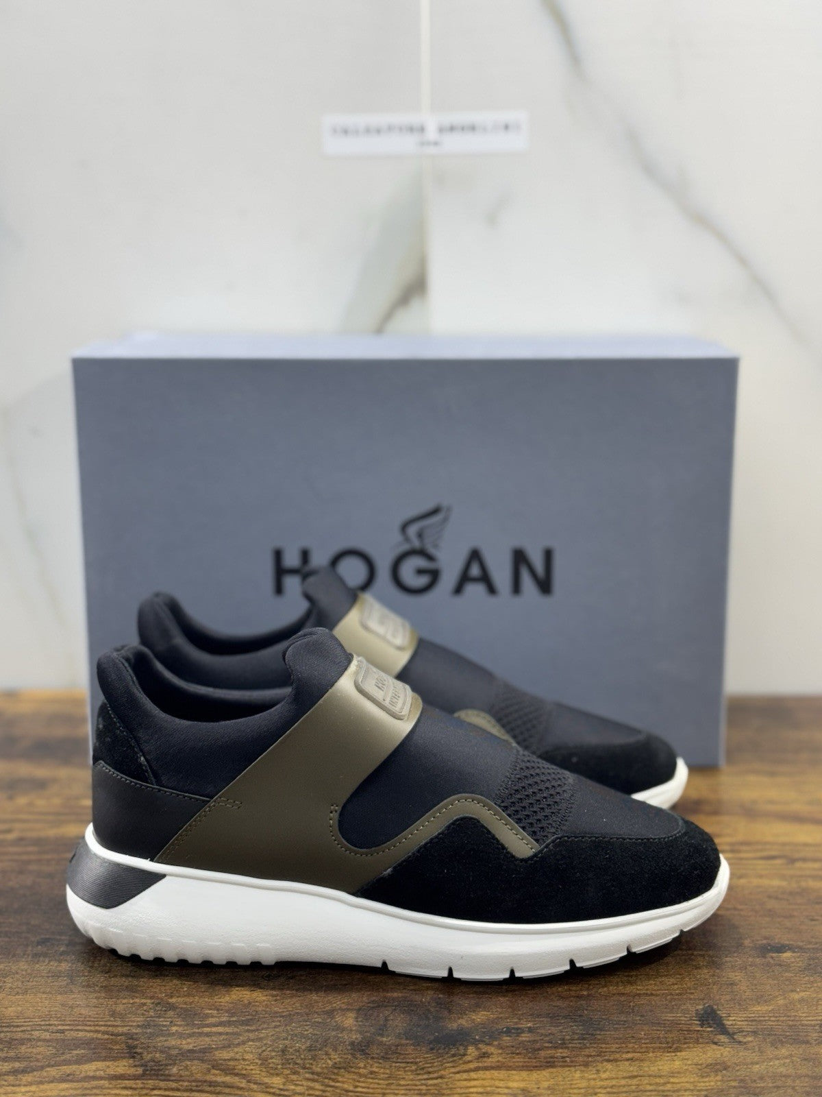 Hogan Interactive H371 Slip On Pelle Nero Verde Casual Hogan Uomo 39