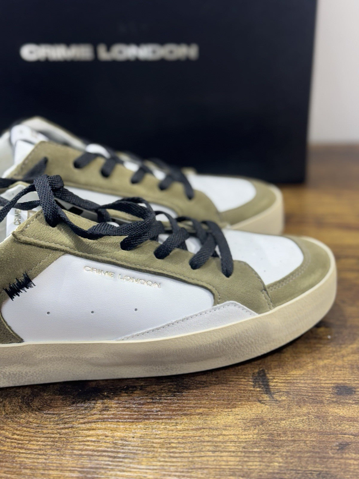 Crime London Sneaker SK8 Deluxe  Pelle  Verde Causal Uomo 43