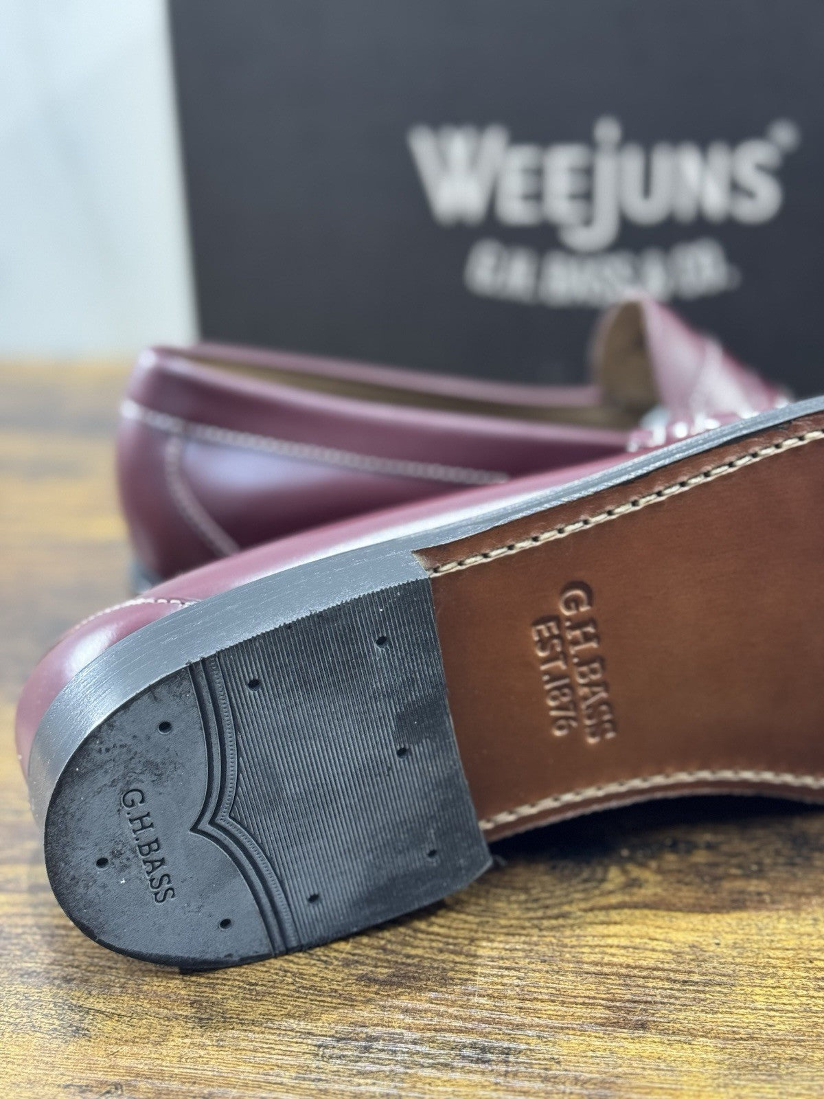 G.H BASS & Co Mocassino Pelle Wine Heritage Uomo 44.5 