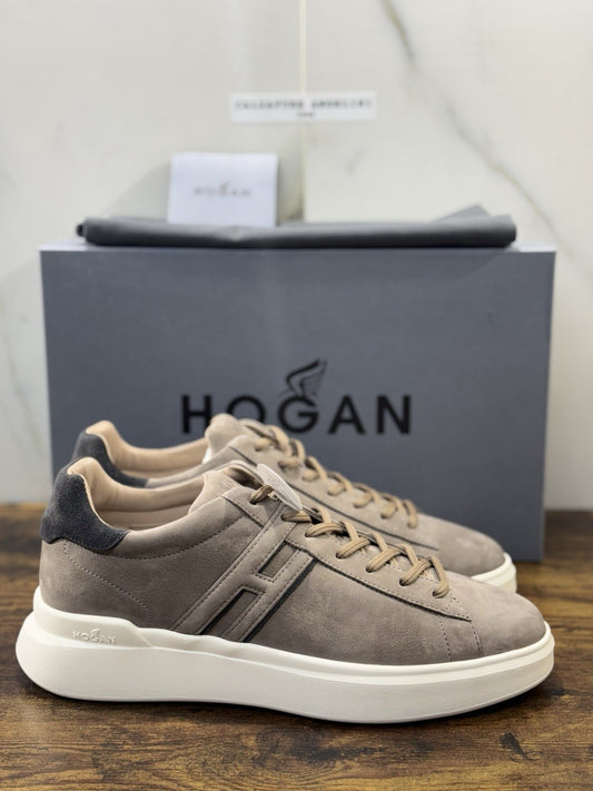 Hogan H 580 Sneaker Peppe Nabuck Taupe Casual Hogan Uomo 43