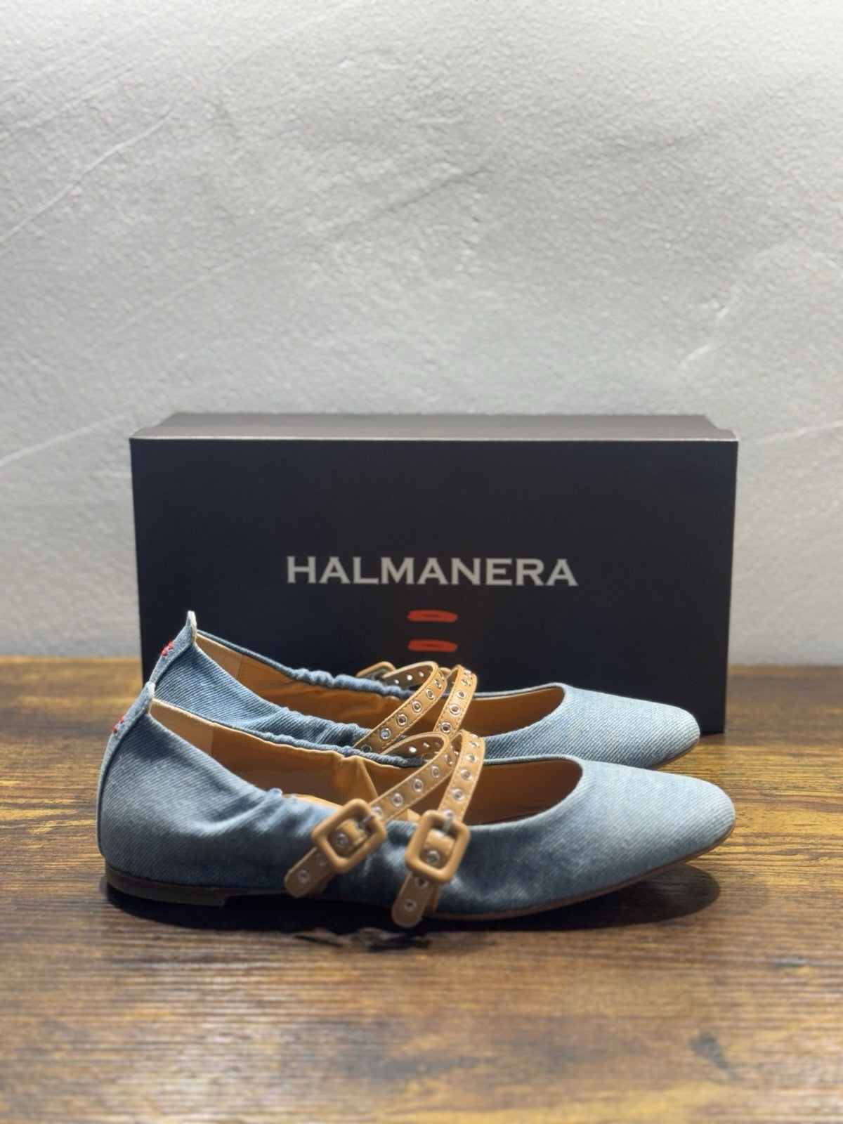 Halmanera Ballerina In Denim E Cuoio Casual Scarpa Donna 40