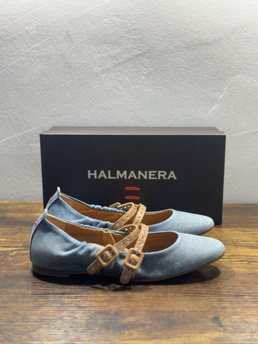 Halmanera Ballerina In Denim E Cuoio Casual Scarpa Donna 40