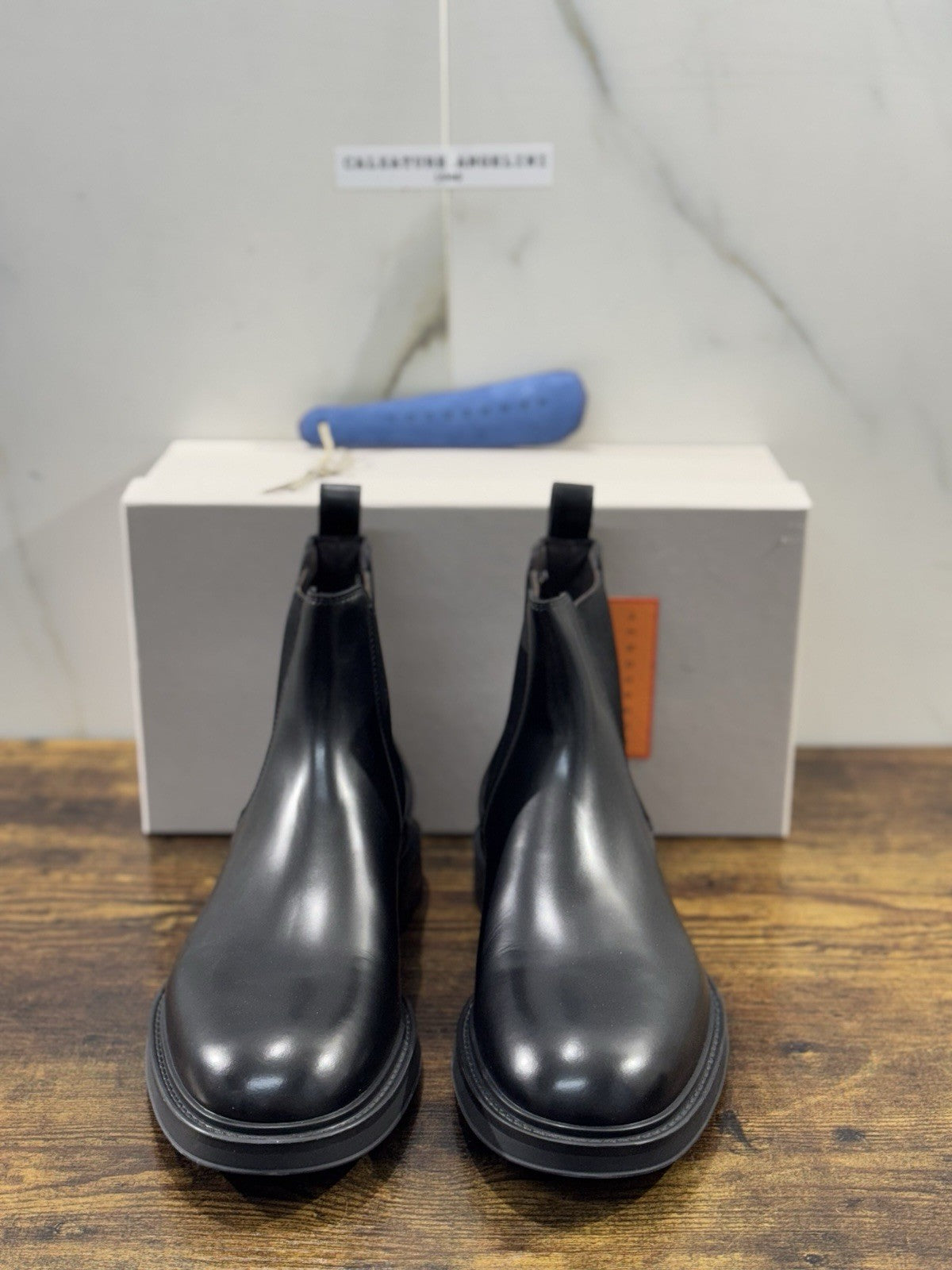 Henderson Baracco Chelsea Boot  Pelle Nero Luxury Handmade  Uomo 42.5