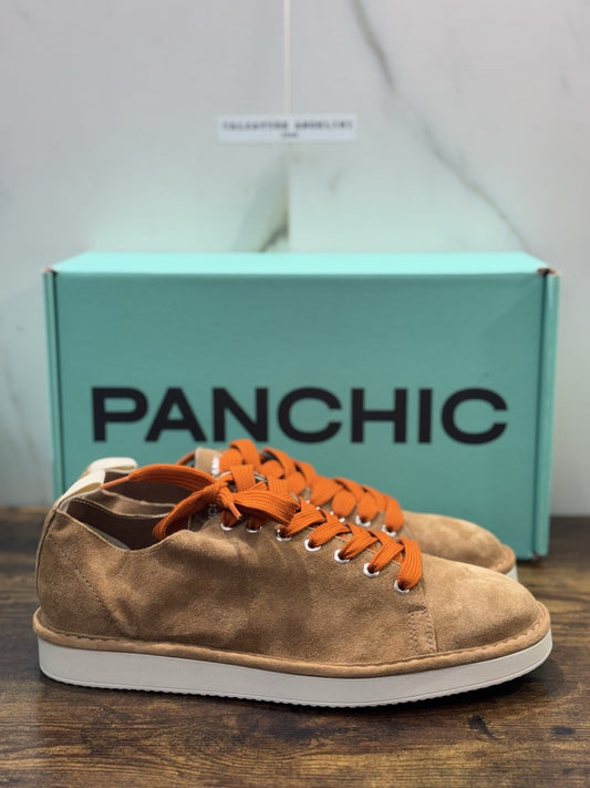 Panchic Lace Up Scarpa Suede Cuoio  Casual Uomo 45