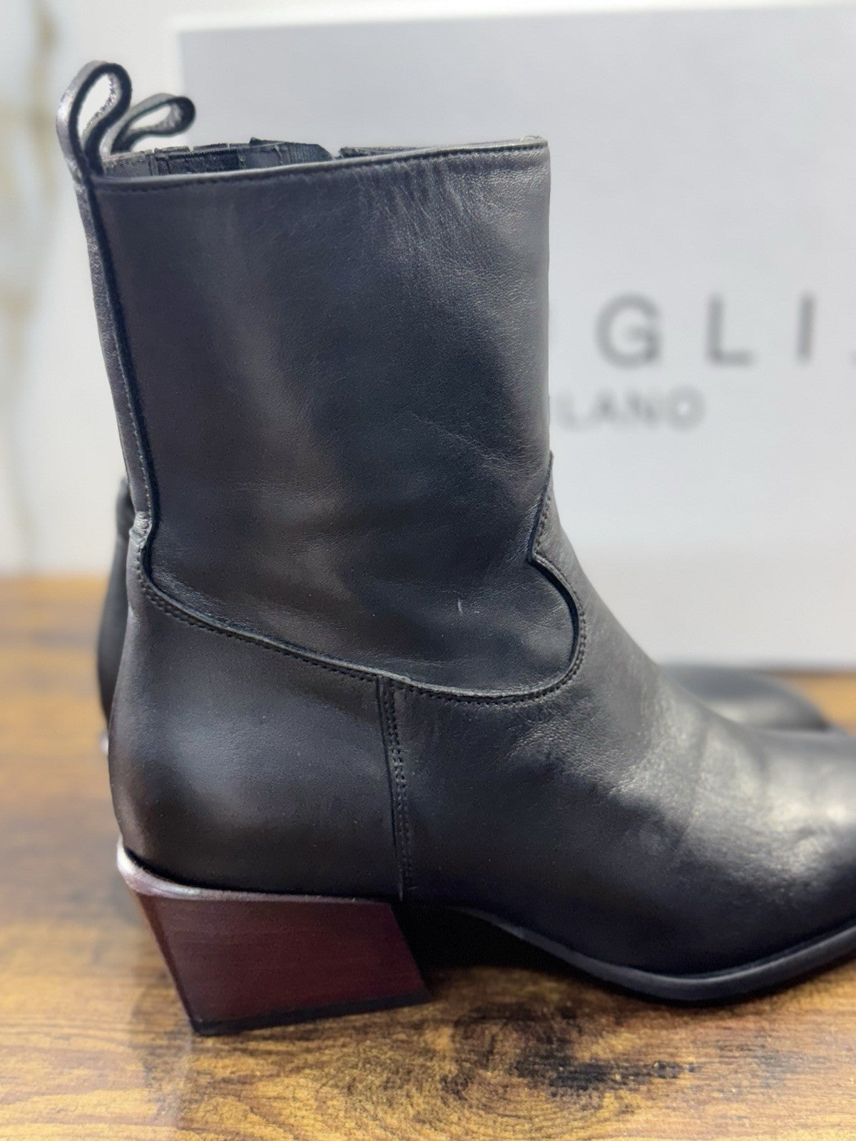Bruglia Milano Chelsea Boot Nero Pelle  Top Quality Scarpe Donna 40