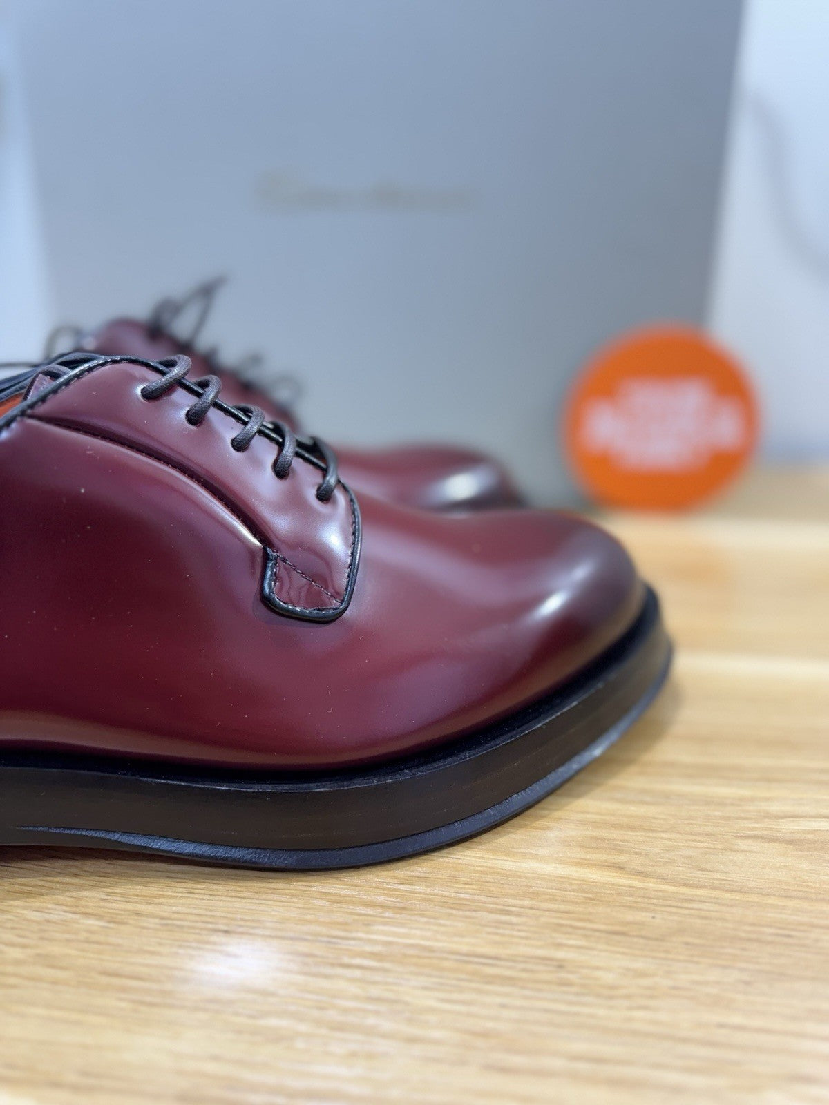 Santoni Derby Pelle Bordo’ Spazzolato Luxury Santoni Scarpa Uomo 41