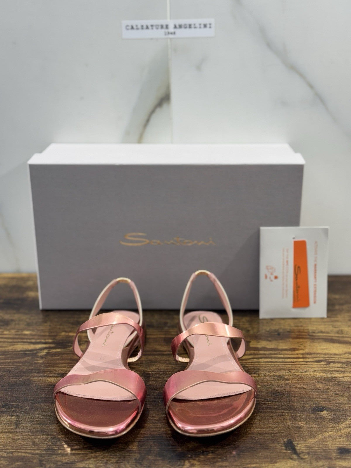 Santoni Sandalo Pelle Specchio Pink   Luxury Santoni Scarpe Donna 37