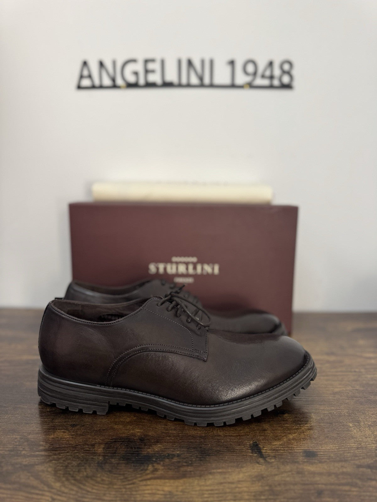 Sturlini  Derby Pelle Marrone Ultra Flex   Luxury Scarpa Uomo 42