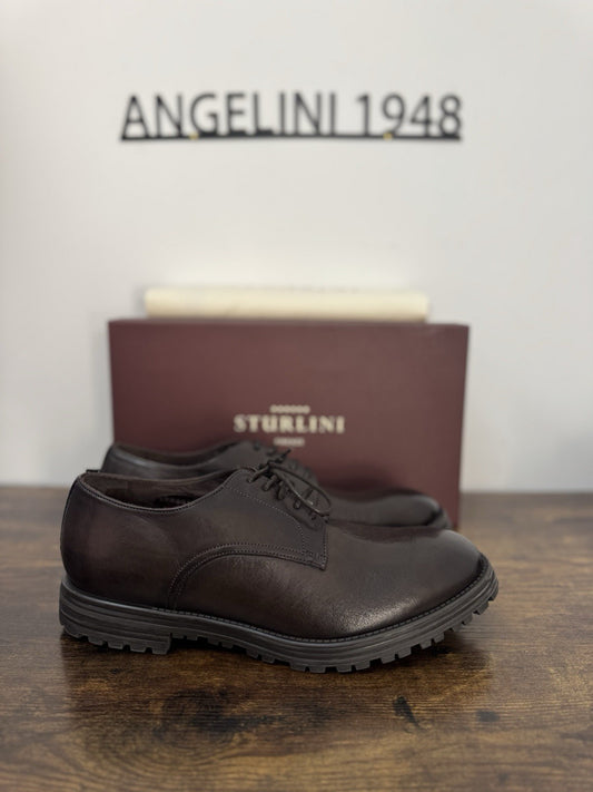 Sturlini  Derby Pelle Marrone Ultra Flex   Luxury Scarpa Uomo 42