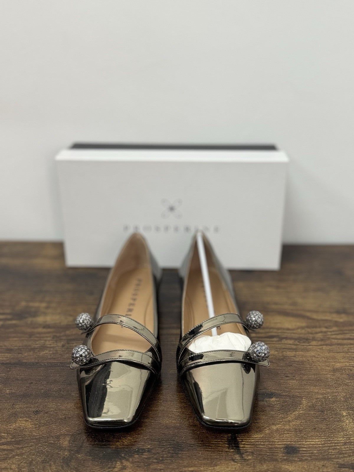 Prosperine Ballerina  Pelle Acciaio  Flat  Scarpa Donna 38.5