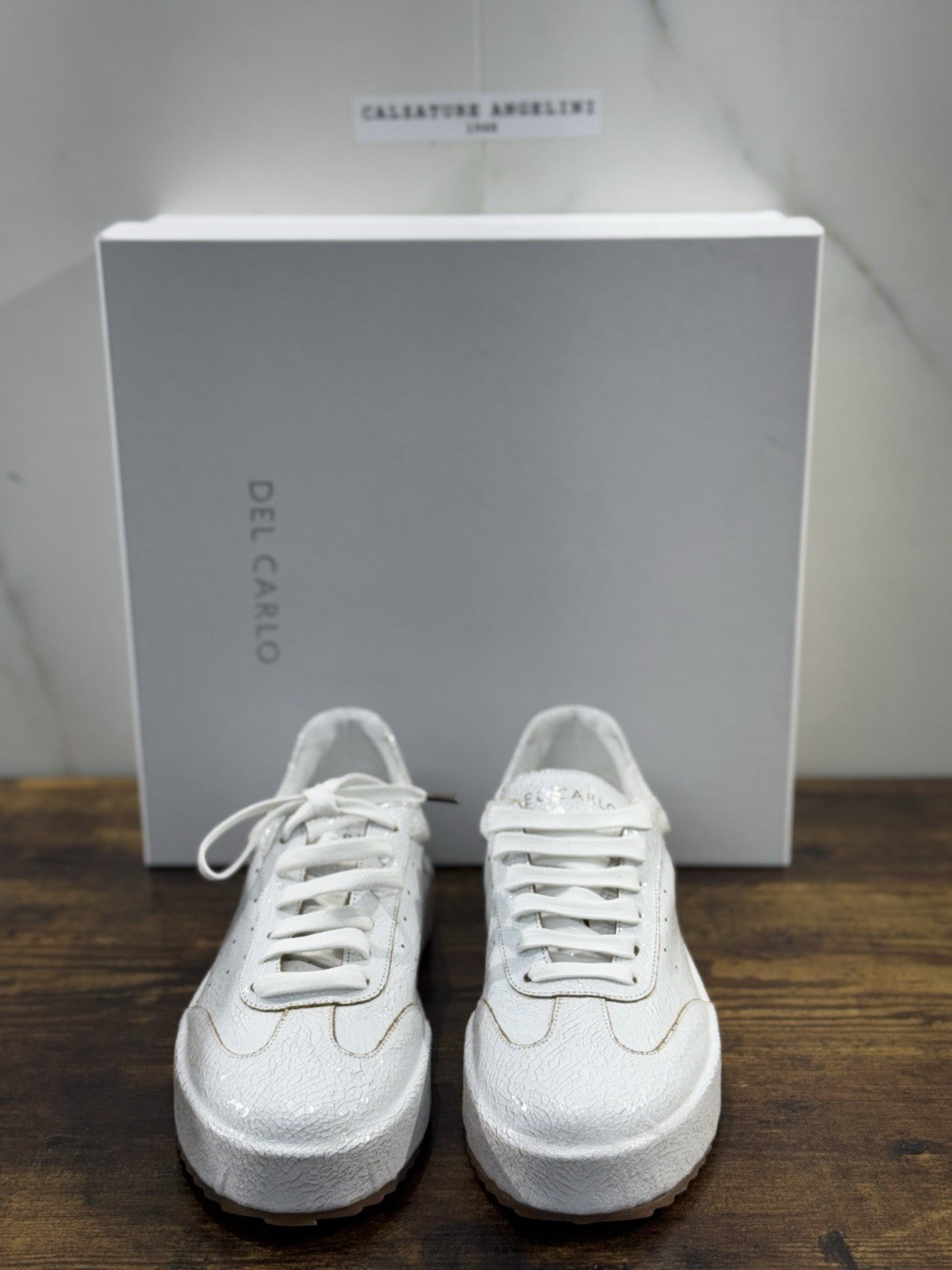 Del Carlo Sneaker     Pelle Bianco    Luxury Made In Italy Casual   Donna 41